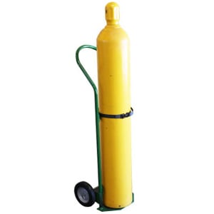Saf-T-Cart Cylinder Cart 250-0 w/ Semi-Pneumatic Wheels and U-Shaped Handle w/ STP-42 Strap