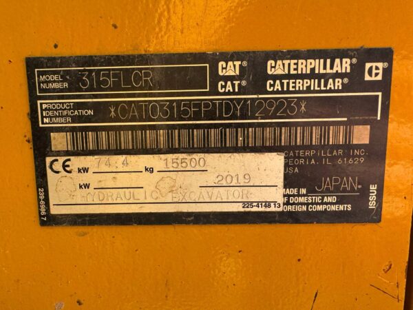 Caterpillar 315F LCR Excavator - Image 7