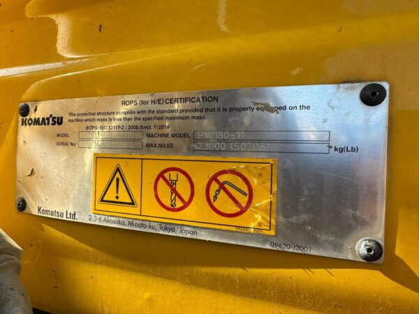 Buy Komatsu PW180-11 Excavator - Image 11