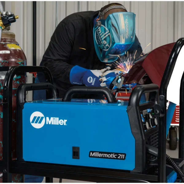 Miller Millermatic 211 MIG Welder with Running Gear/Cylinder Rack - Image 6