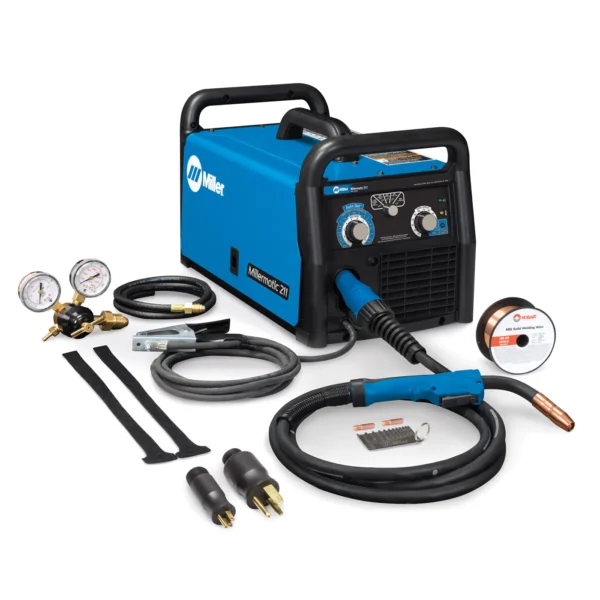 Miller Millermatic 211 MIG Welder with Running Gear/Cylinder Rack - Image 3