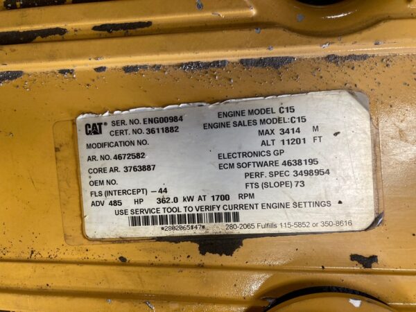 2015 Caterpillar C15 Engine Industrial w/New Rods & Mains - Image 7