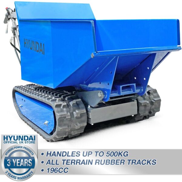Hyundai 196cc Petrol 500kg Payload Tracked Mini Dumper / Power Barrow / Transporter | HYTD500 - Image 11